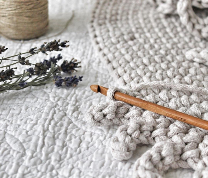 Crochet rug SUN | OATMEAL - Zuri House