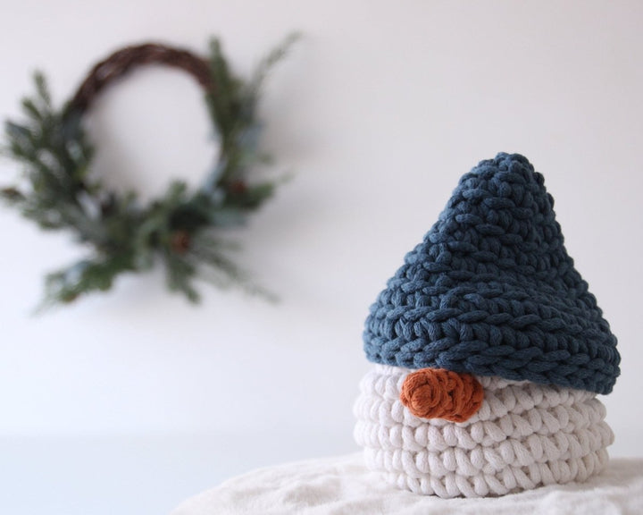 Crochet Snowman Basket | PETROL - Zuri House