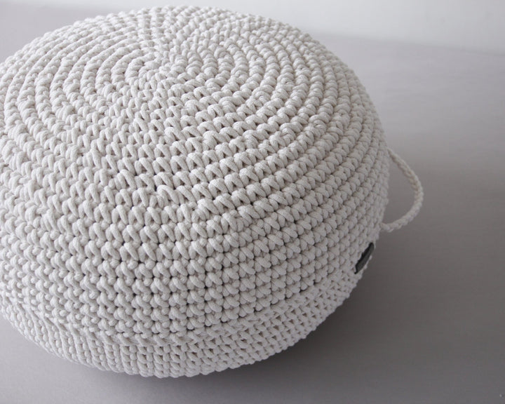 Crocheted ottoman IVORY - Zuri House