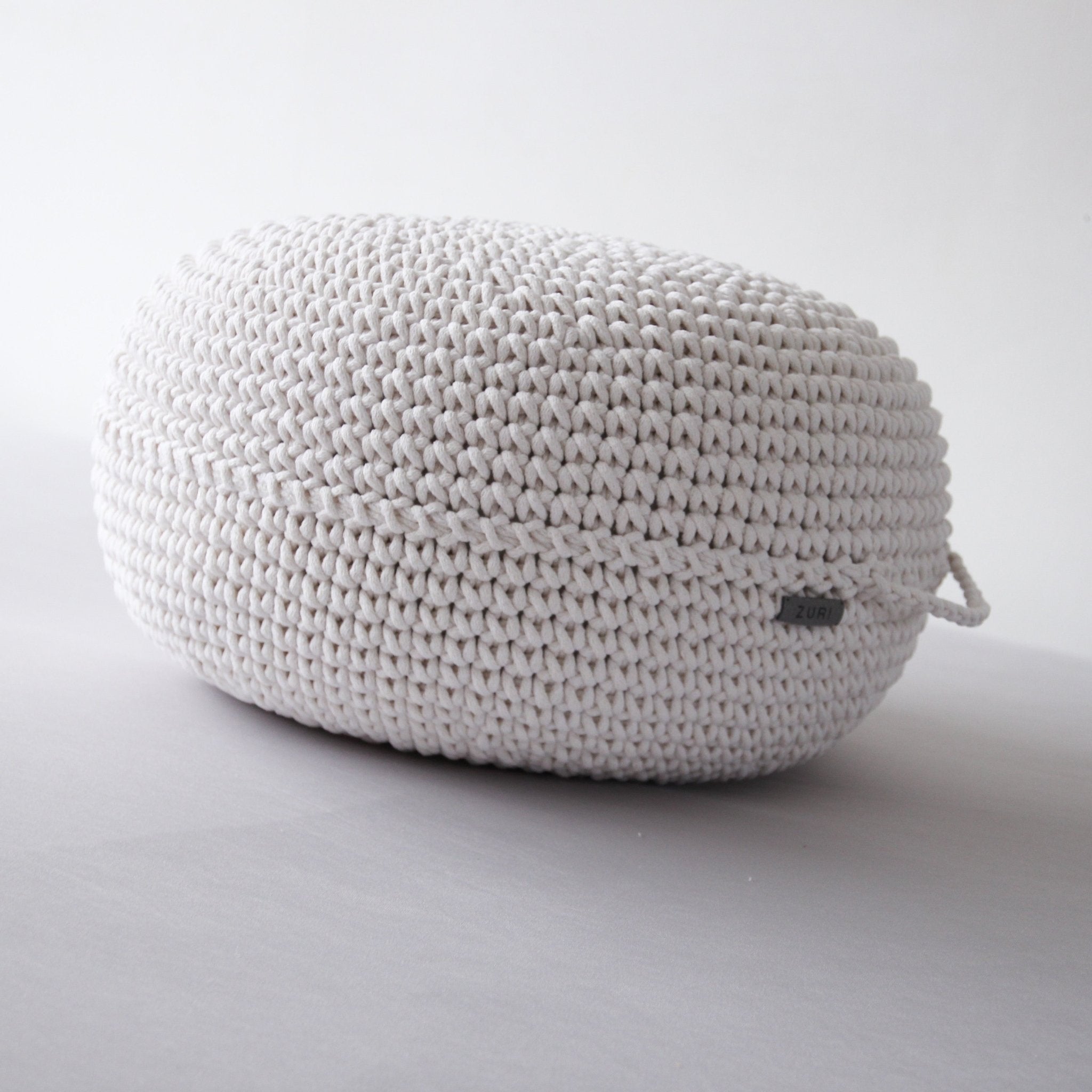 Crocheted ottoman IVORY - Zuri House