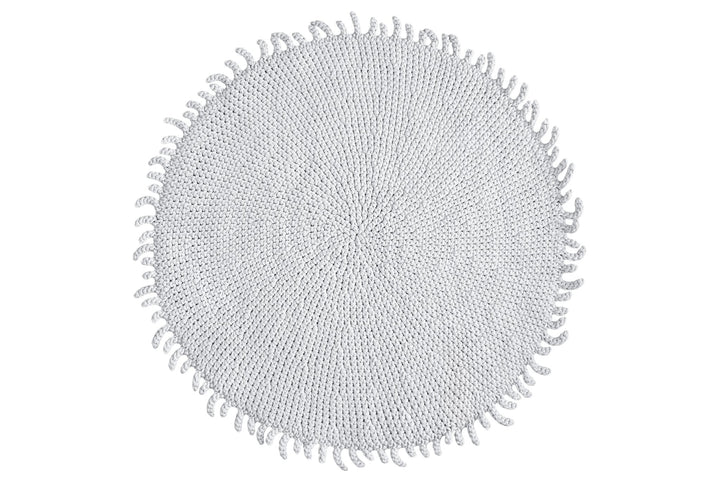 Crocheted rug LIGHT GREY - Zuri House