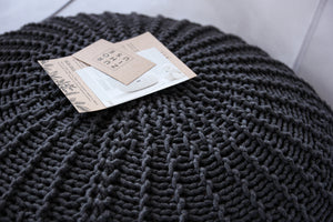 Knitted pouffe, Medium | CHARCOAL - Zuri House