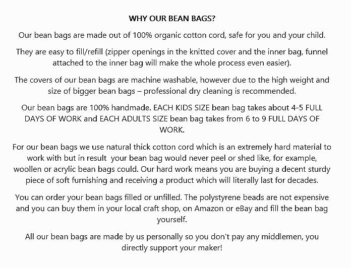 Knitted bean bag BEIGE - Zuri House