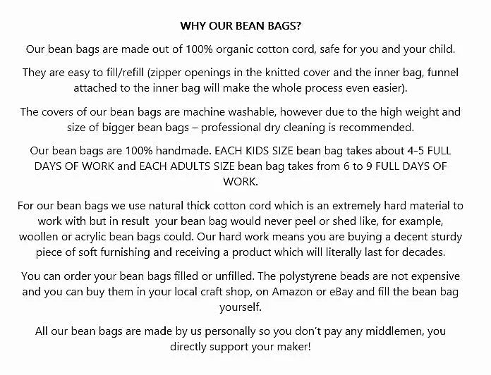 Knitted bean bag | BLACK - Zuri House