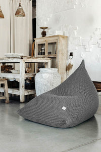 Knitted bean bag | DARK GREY - Zuri House