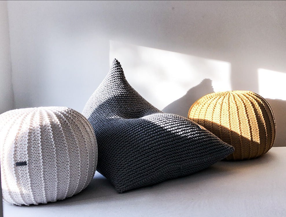 Knitted bean bag | DARK GREY - Zuri House
