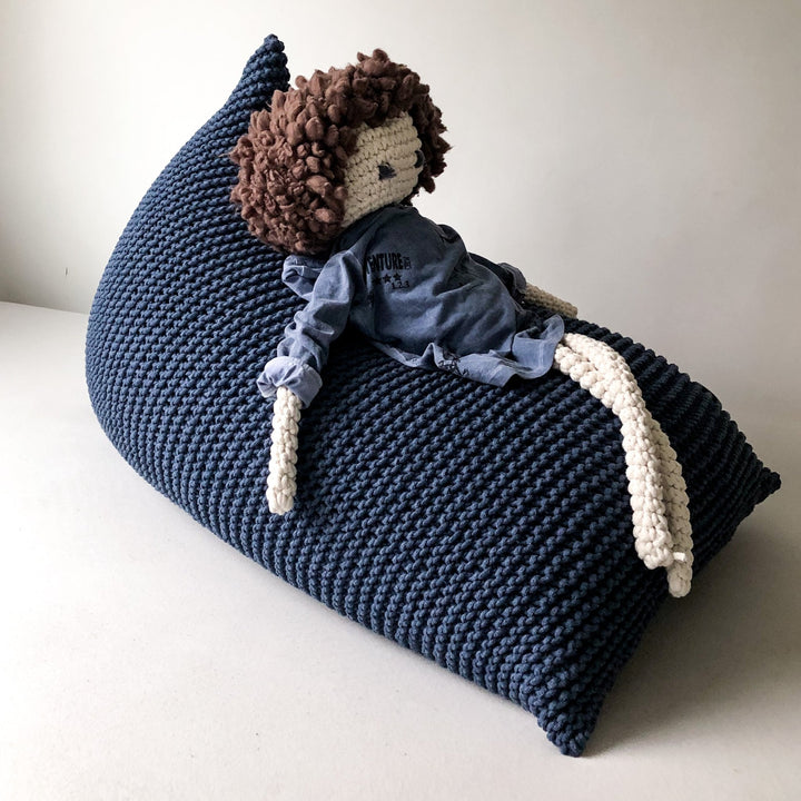 Knitted bean bag DENIM BLUE - Zuri House