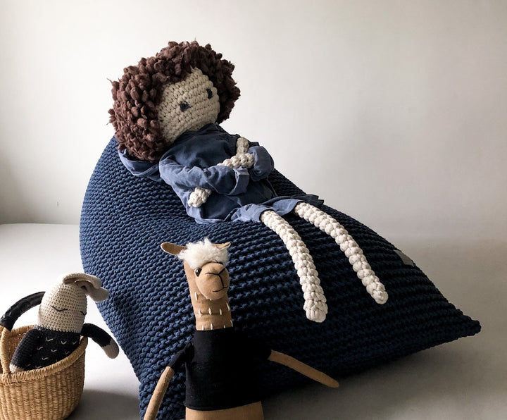 Knitted bean bag DENIM BLUE - Zuri House