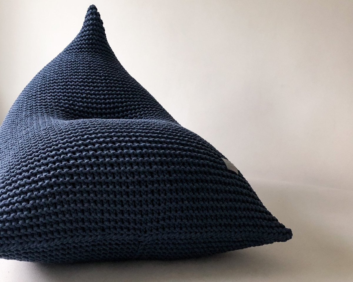 Knitted bean bag | DENIM BLUE - Zuri House