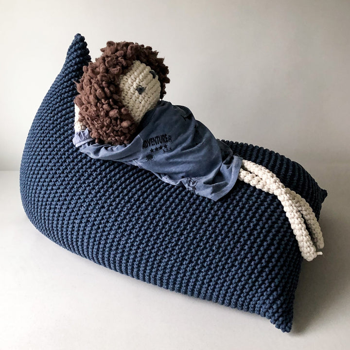Knitted bean bag DENIM BLUE - Zuri House