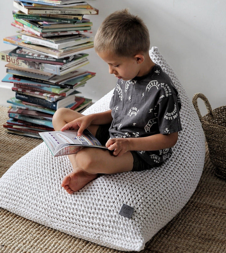 Knitted bean bag IVORY - Zuri House