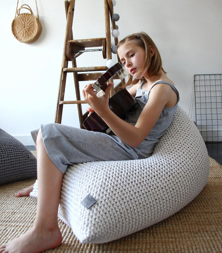 Knitted bean bag IVORY - Zuri House