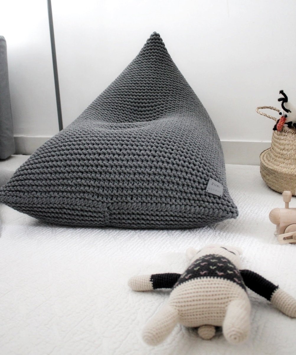 Knitted bean bag KIDS | DARK GREY - Zuri House
