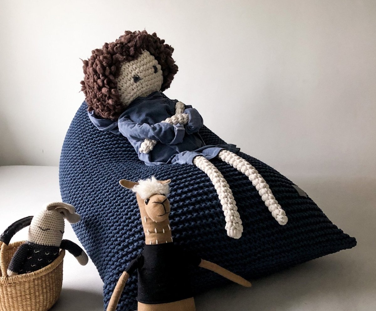 Knitted bean bag KIDS | DENIM BLUE - Zuri House