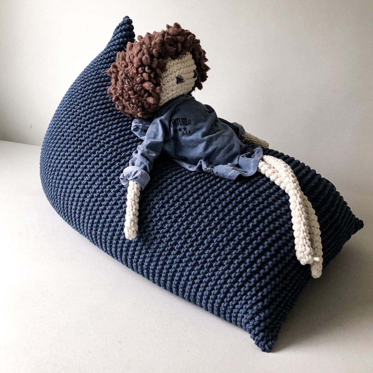 Knitted bean bag KIDS | DENIM BLUE - Zuri House