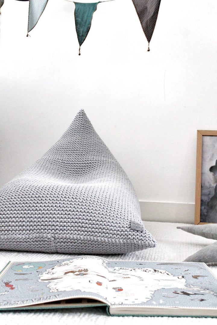 Knitted bean bag LIGHT GREY - Zuri House