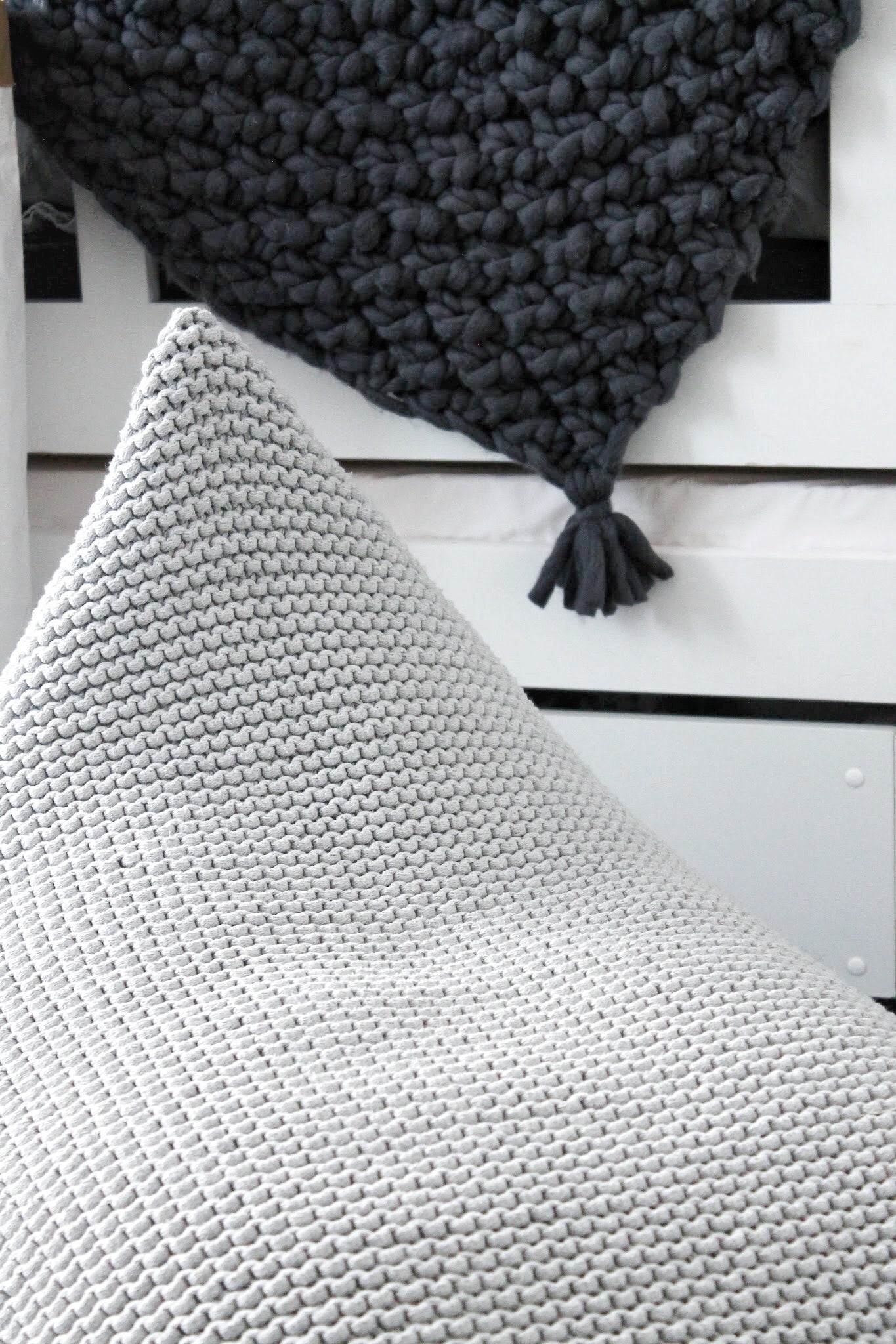Knitted bean bag LIGHT GREY - Zuri House