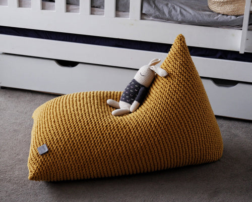 Knitted bean bag MUSTARD - Zuri House