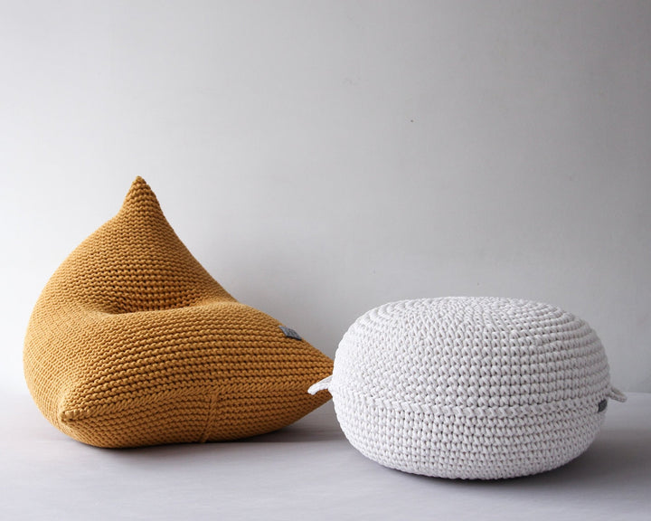 Knitted bean bag MUSTARD - Zuri House