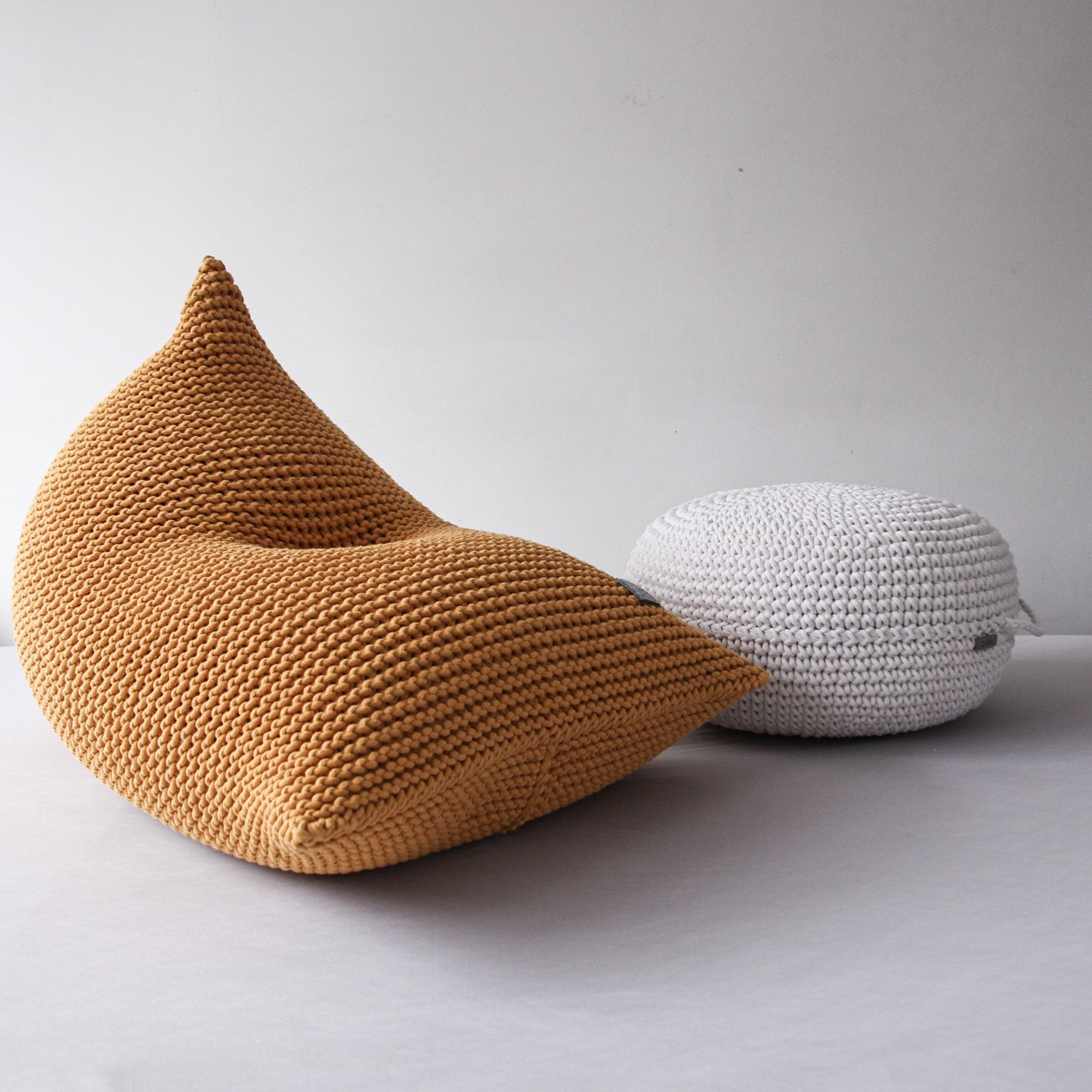 Knitted bean bag MUSTARD - Zuri House