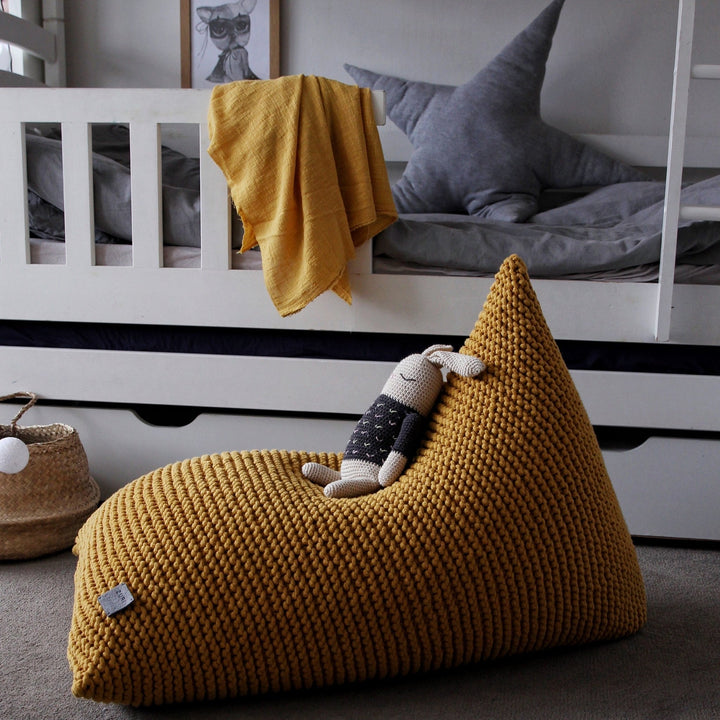 Knitted bean bag MUSTARD - Zuri House