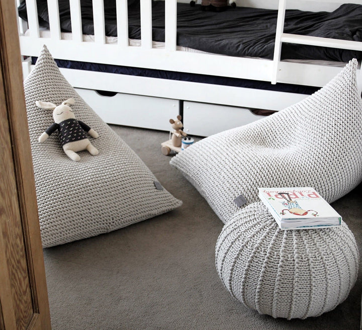 Knitted bean bag OATMEAL - Zuri House