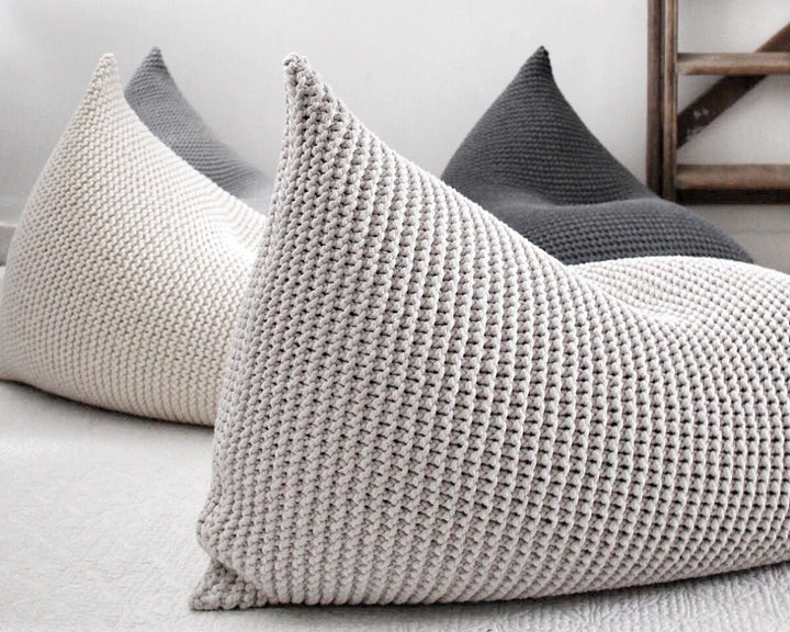 Knitted bean bag | OATMEAL 80x110cm - Zuri House