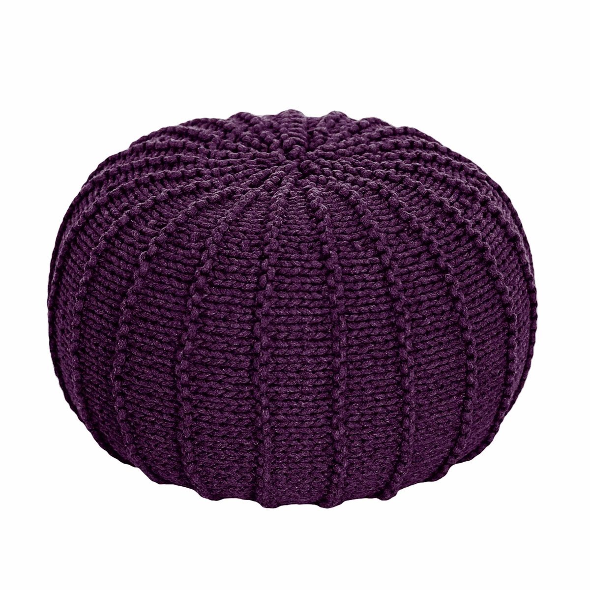 Knitted pouffe | AUBERGINE - Zuri House