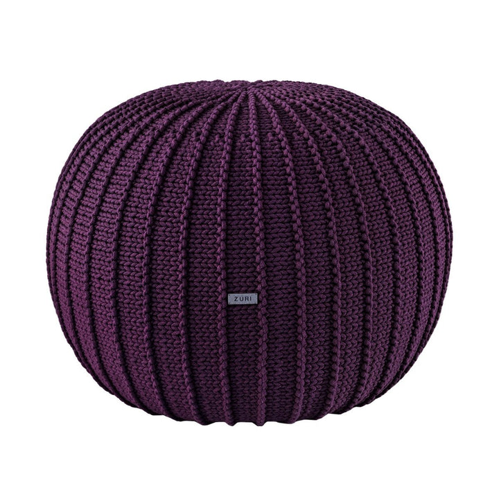 Knitted pouffe | AUBERGINE - Zuri House