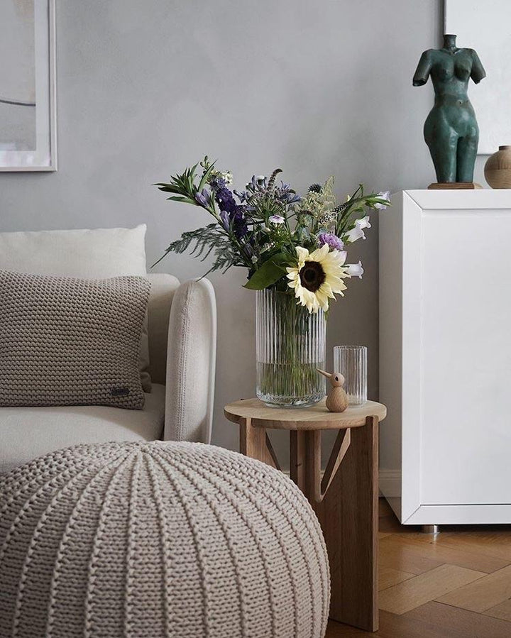 Knitted pouffe | BEIGE - Zuri House