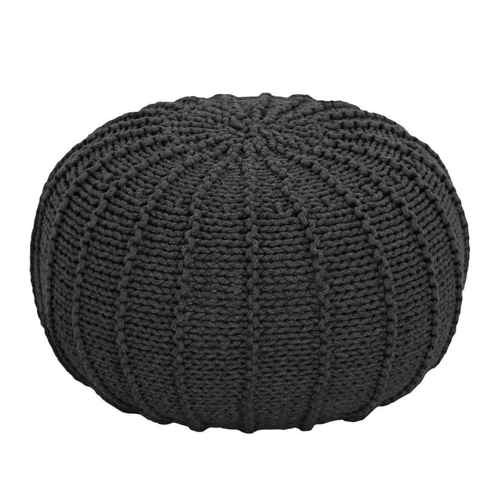 Knitted pouffe | CHARCOAL - Zuri House