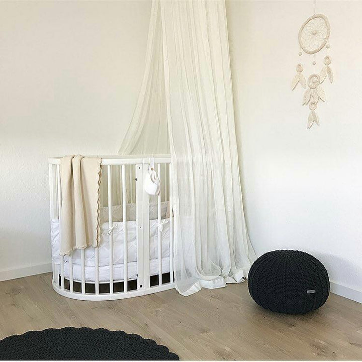 Knitted pouffe | CHARCOAL - Zuri House