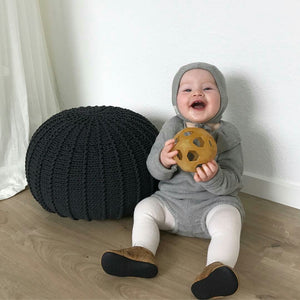 Knitted pouffe CHARCOAL - Zuri House