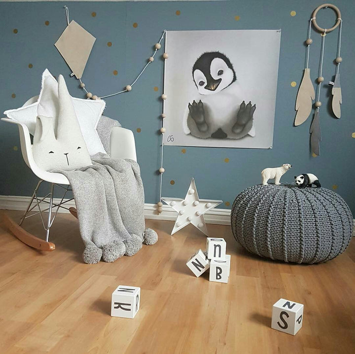 Knitted pouffe | DARK GREY - Zuri House