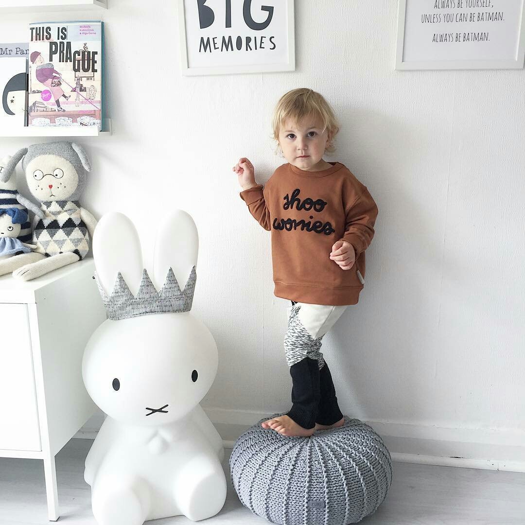Knitted pouffe | DARK GREY - Zuri House