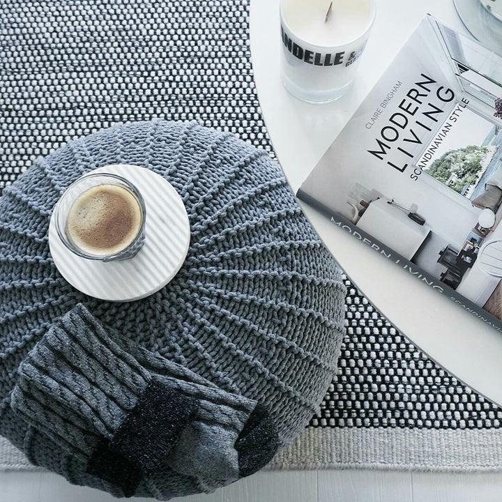 Knitted pouffe | DARK GREY - Zuri House
