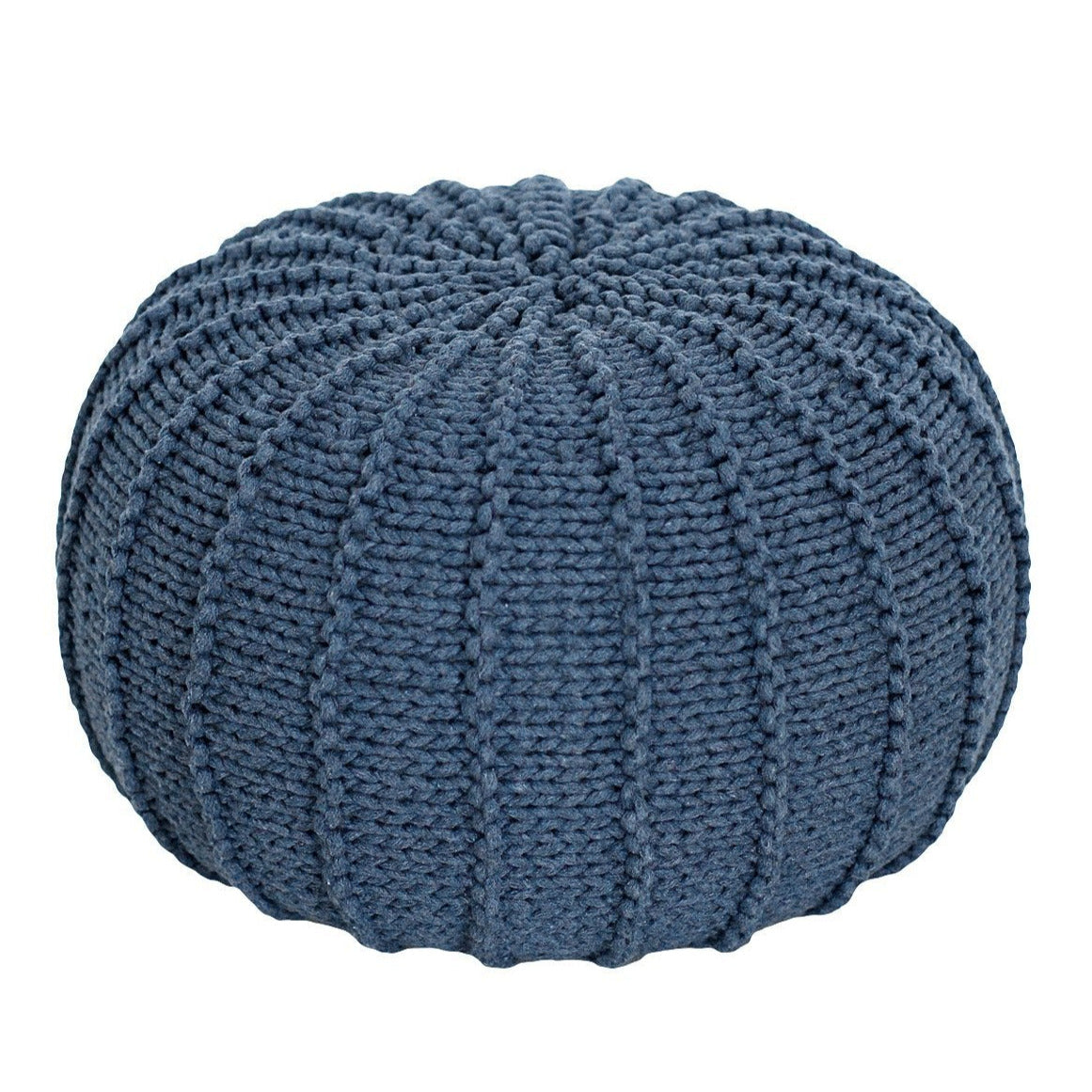 Knitted pouffe DENIM BLUE - Zuri House
