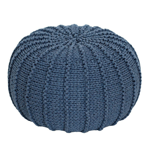 Knitted pouffe DENIM BLUE - Zuri House