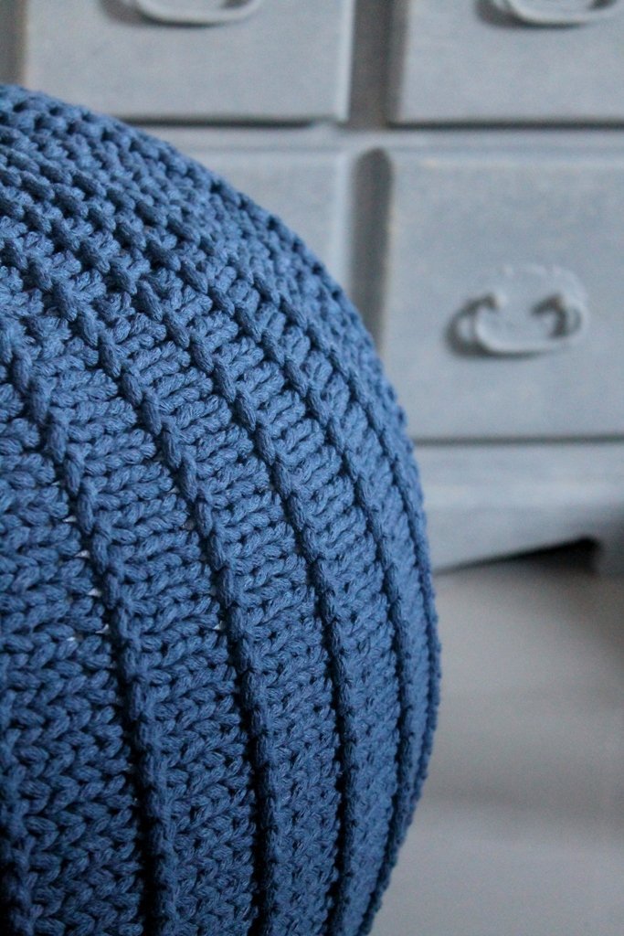 Knitted pouffe | DENIM BLUE - Zuri House