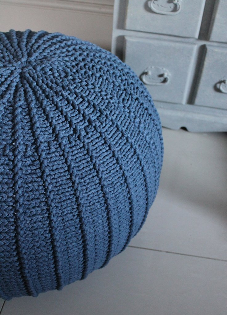 Knitted pouffe | DENIM BLUE - Zuri House