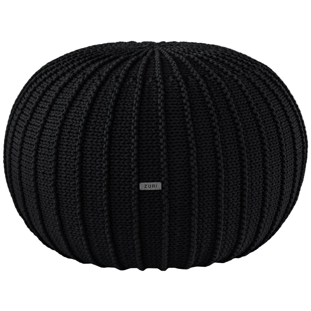 Knitted pouffe, Large | BLACK - Zuri House