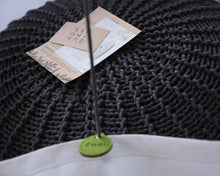 Knitted pouffe, Large | CHARCOAL - Zuri House