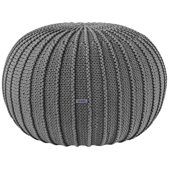 Knitted pouffe, Large | DARK GREY - Zuri House