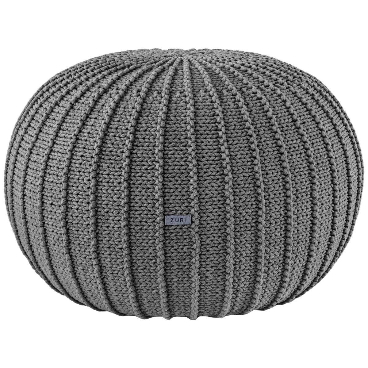 Knitted pouffe, Large | DARK GREY - Zuri House