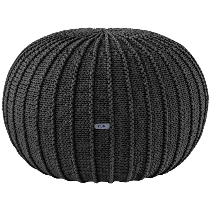 Knitted pouffe, Large | GRAPHITE - Zuri House