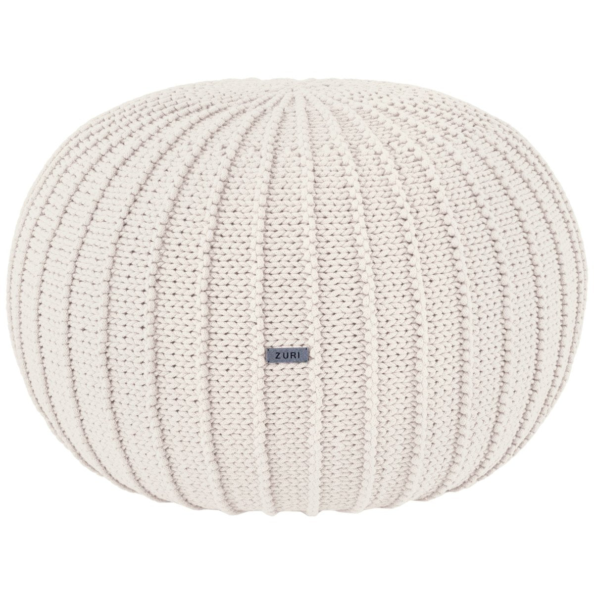 Knitted pouffe, Large | IVORY - Zuri House
