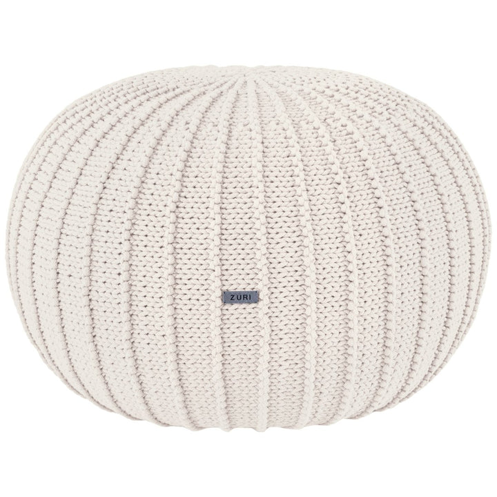 Knitted pouffe, Large | IVORY - Zuri House