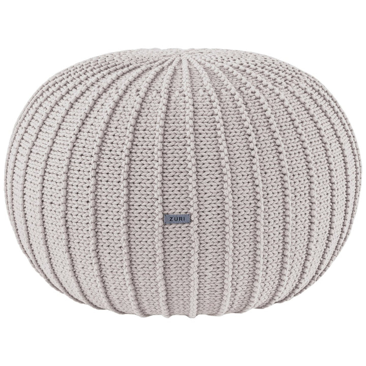 Knitted pouffe, Large | OATMEAL - Zuri House
