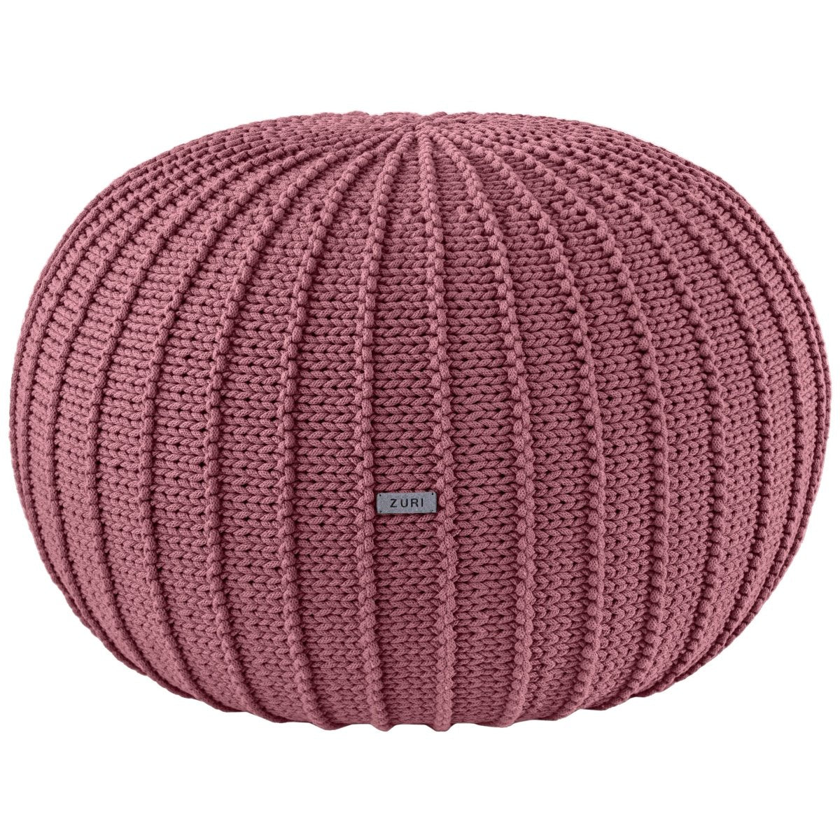 Knitted pouffe, Large | OLD ROSE - Zuri House