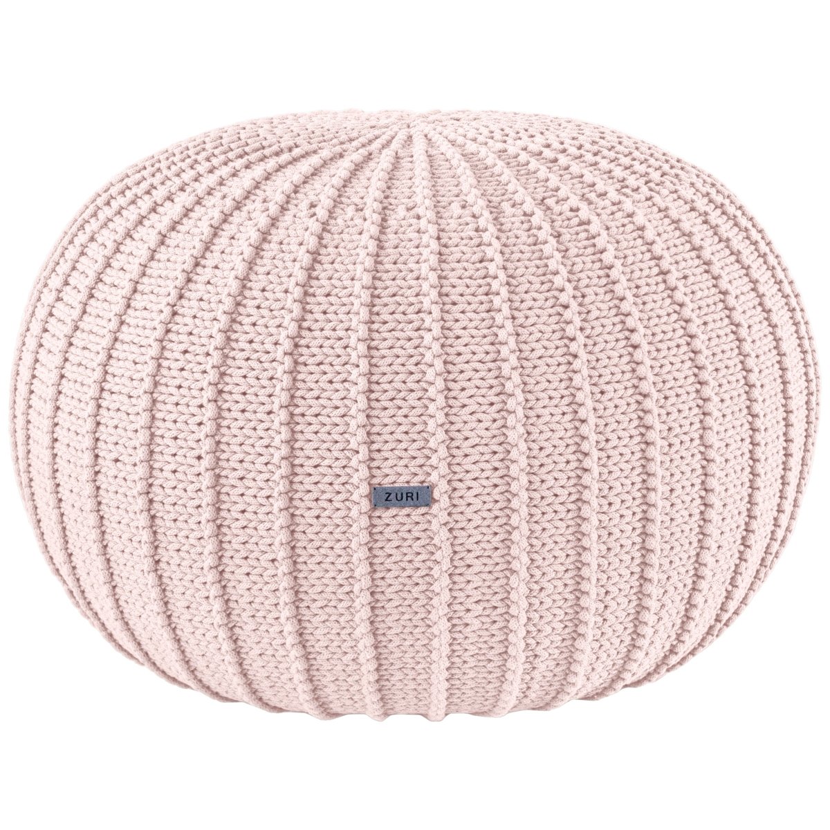 Knitted pouffe, Large | PALE PINK - Zuri House